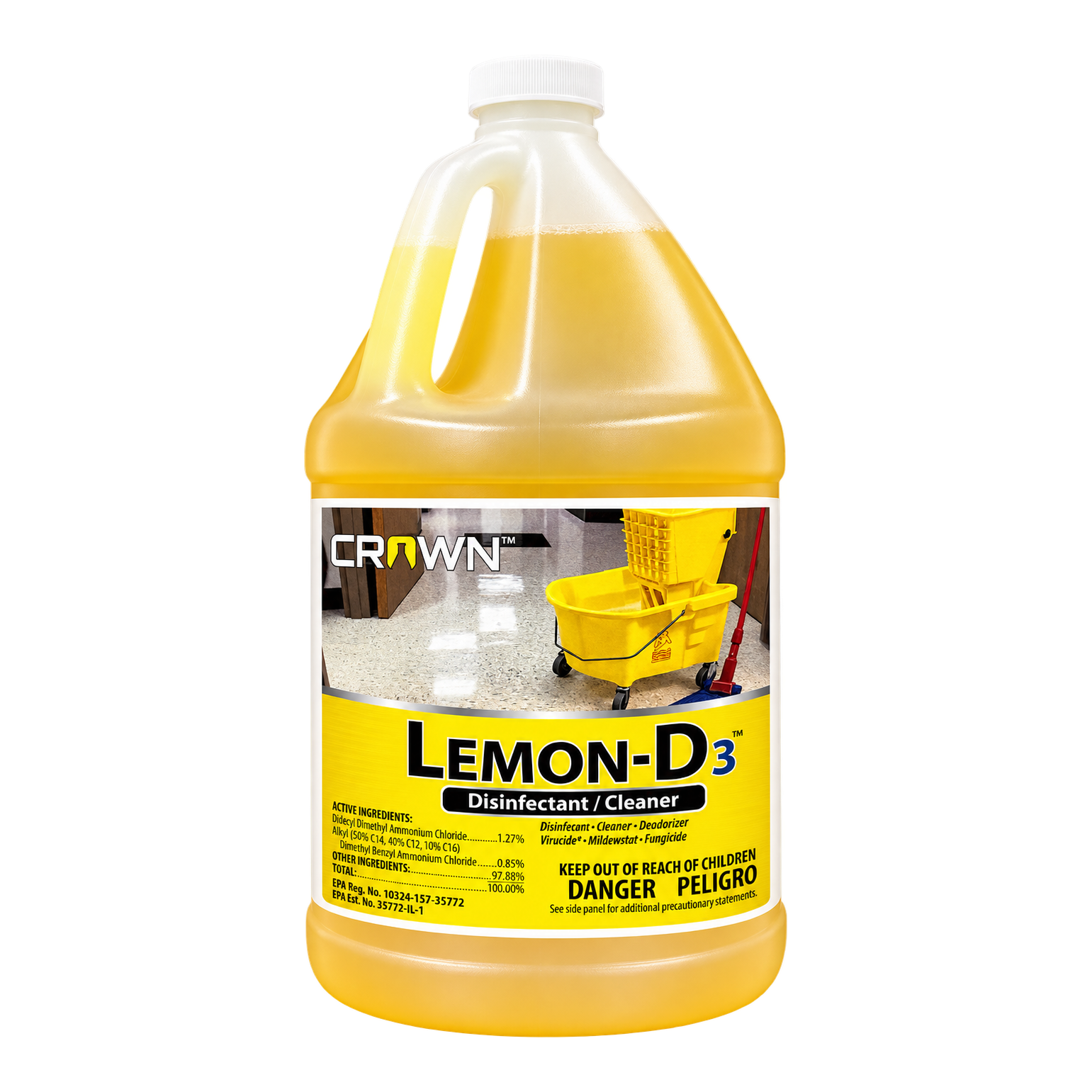 Crown Lemon-D3 Disinfectant Cleaner, 1 gal
