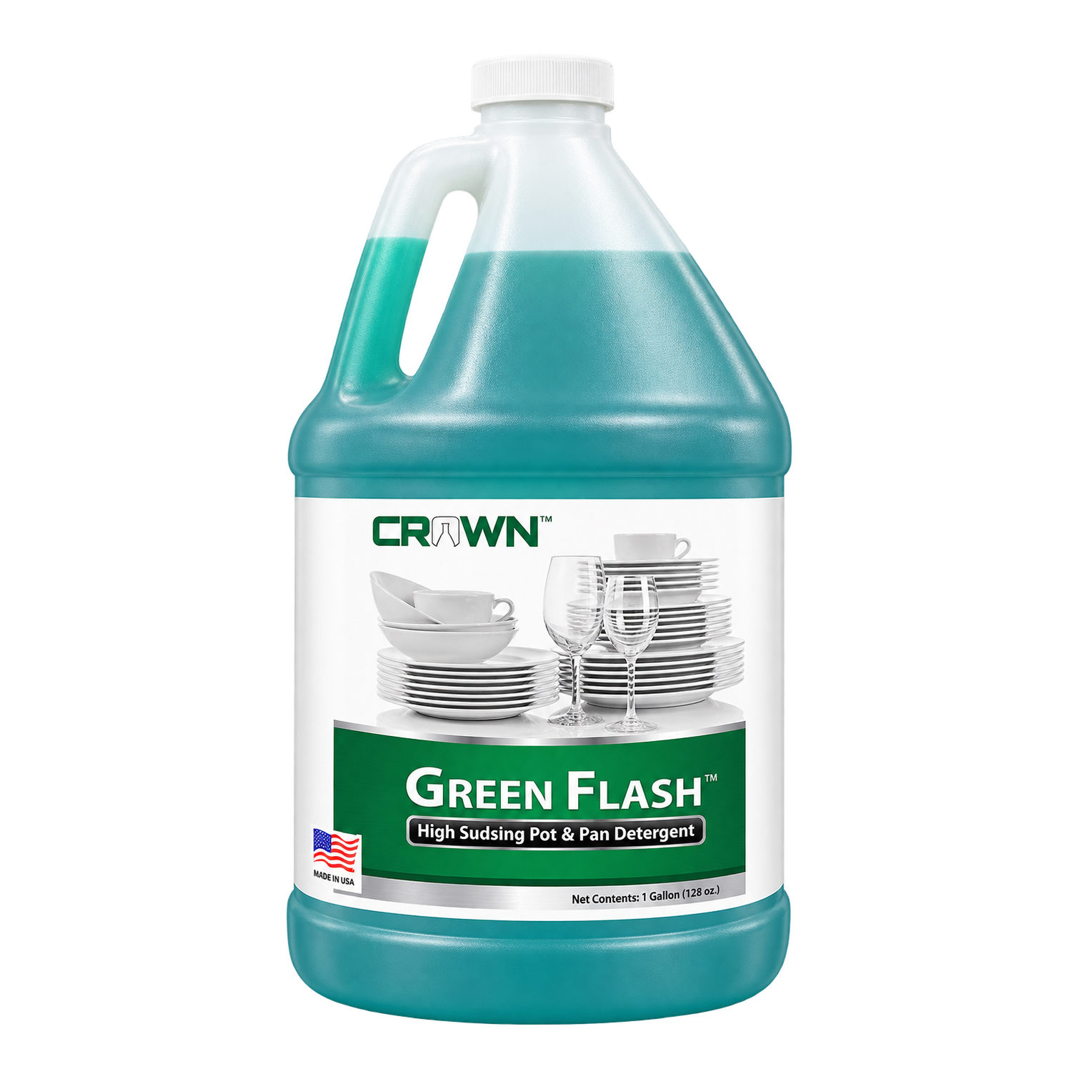 Crown Green Flash Pot & Pan Detergent, 1 gal