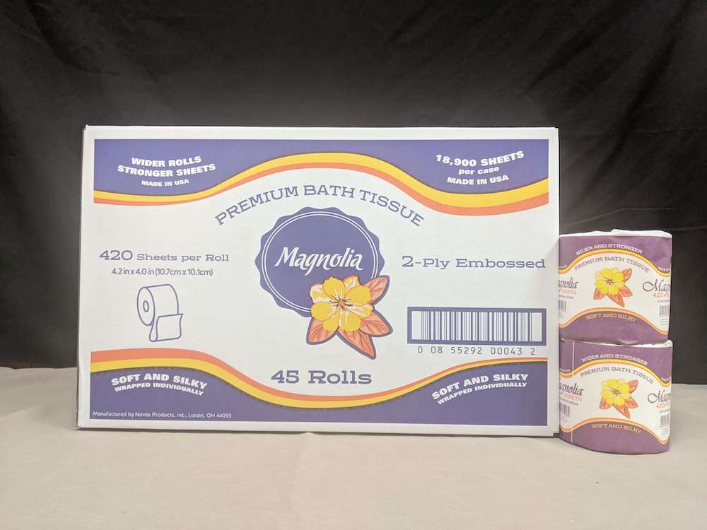 45x420 2ply premium virgin TP, Sheet size of 4.3x4.0